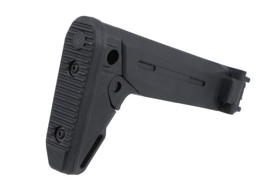 The Magpul Zhukov stock for Yugo AK47 rifles features a non slip rubber butt pad